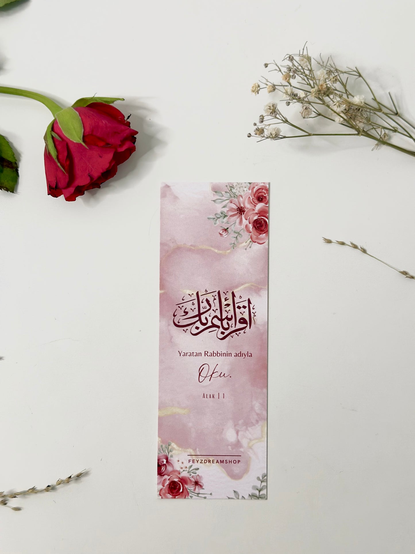 Bookmark "Roses" German/Turkish