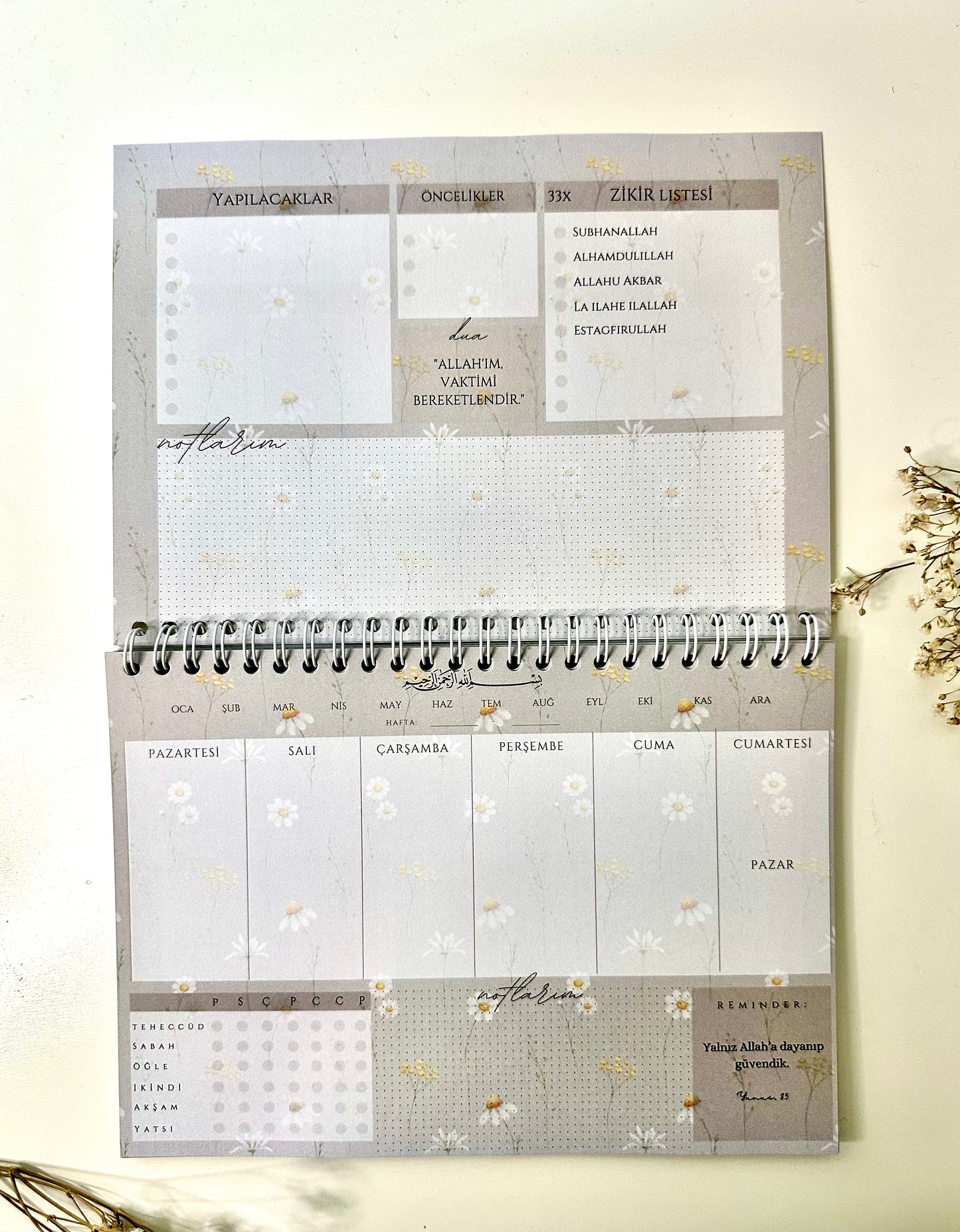 Islamic Weekly Planner Papatyam German/Turkish