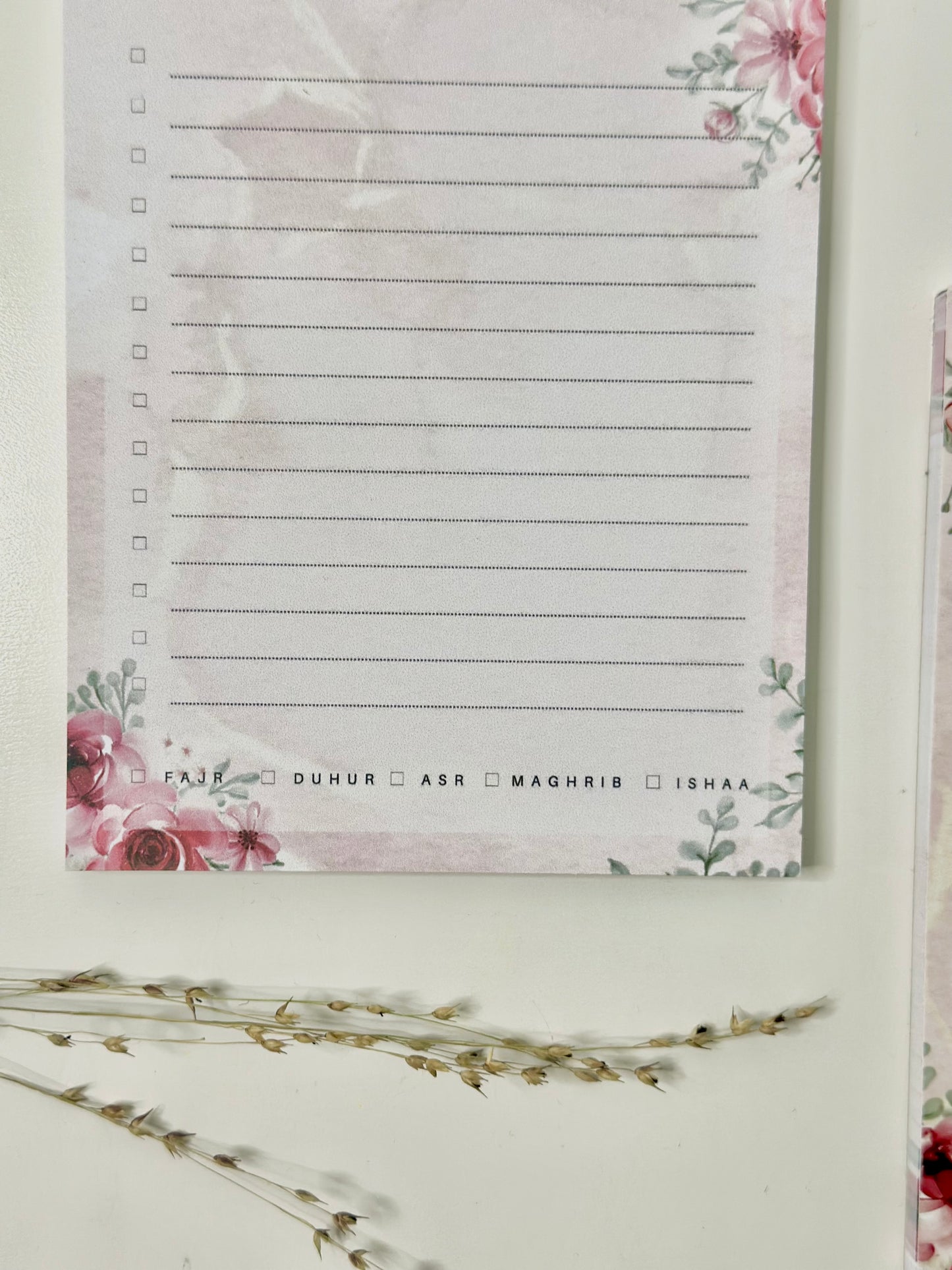 To Do Block with Prayer Tracker “Roses” German/Turkish