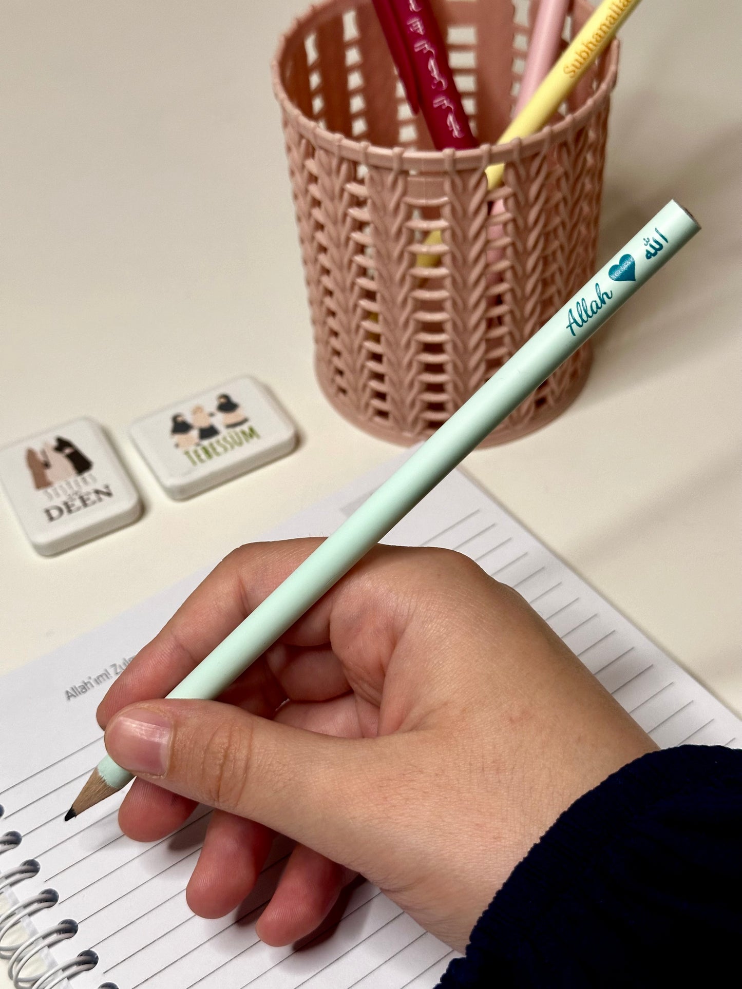 pencil in mint “Allah”