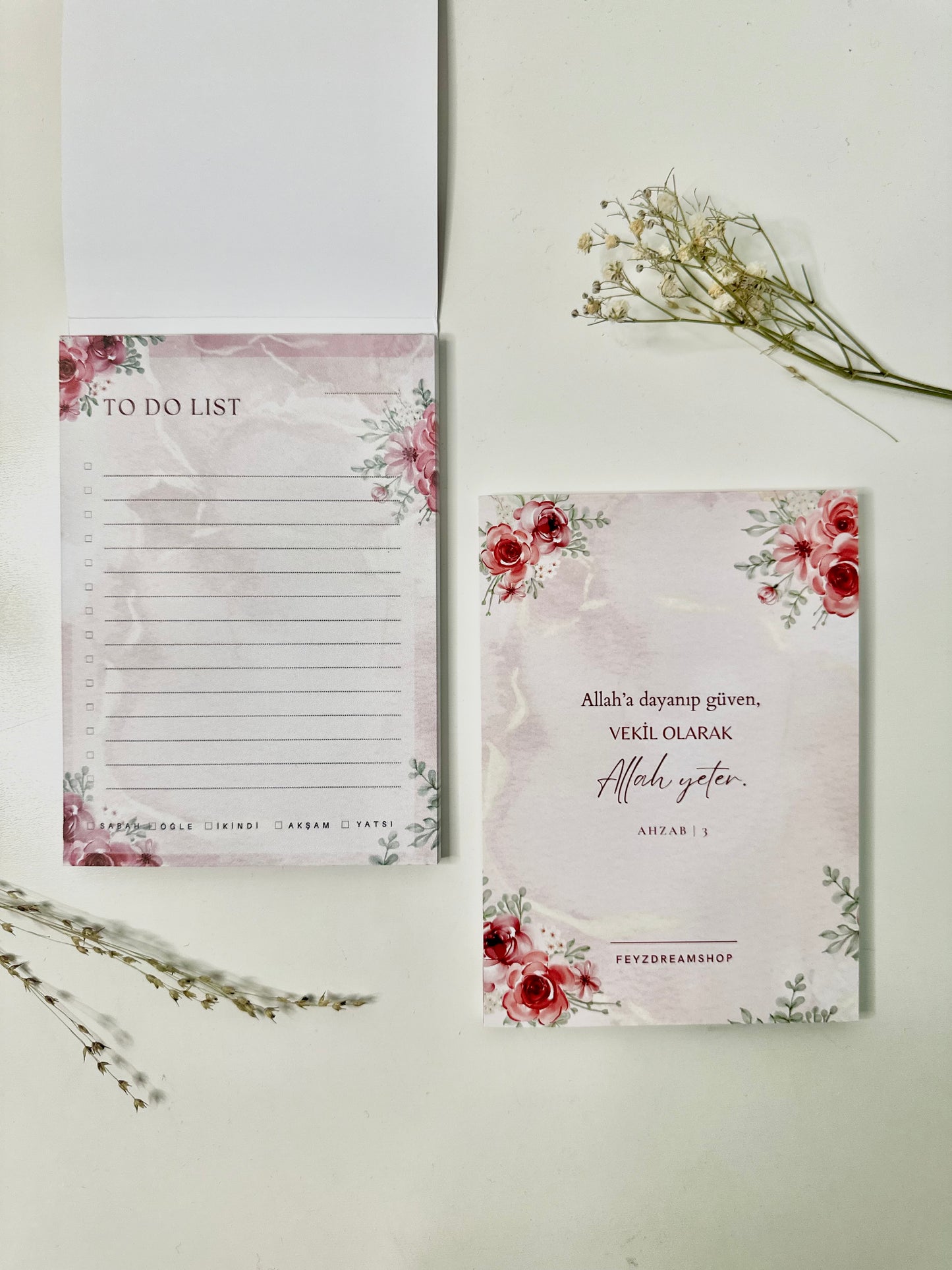 To Do Block with Prayer Tracker “Roses” German/Turkish