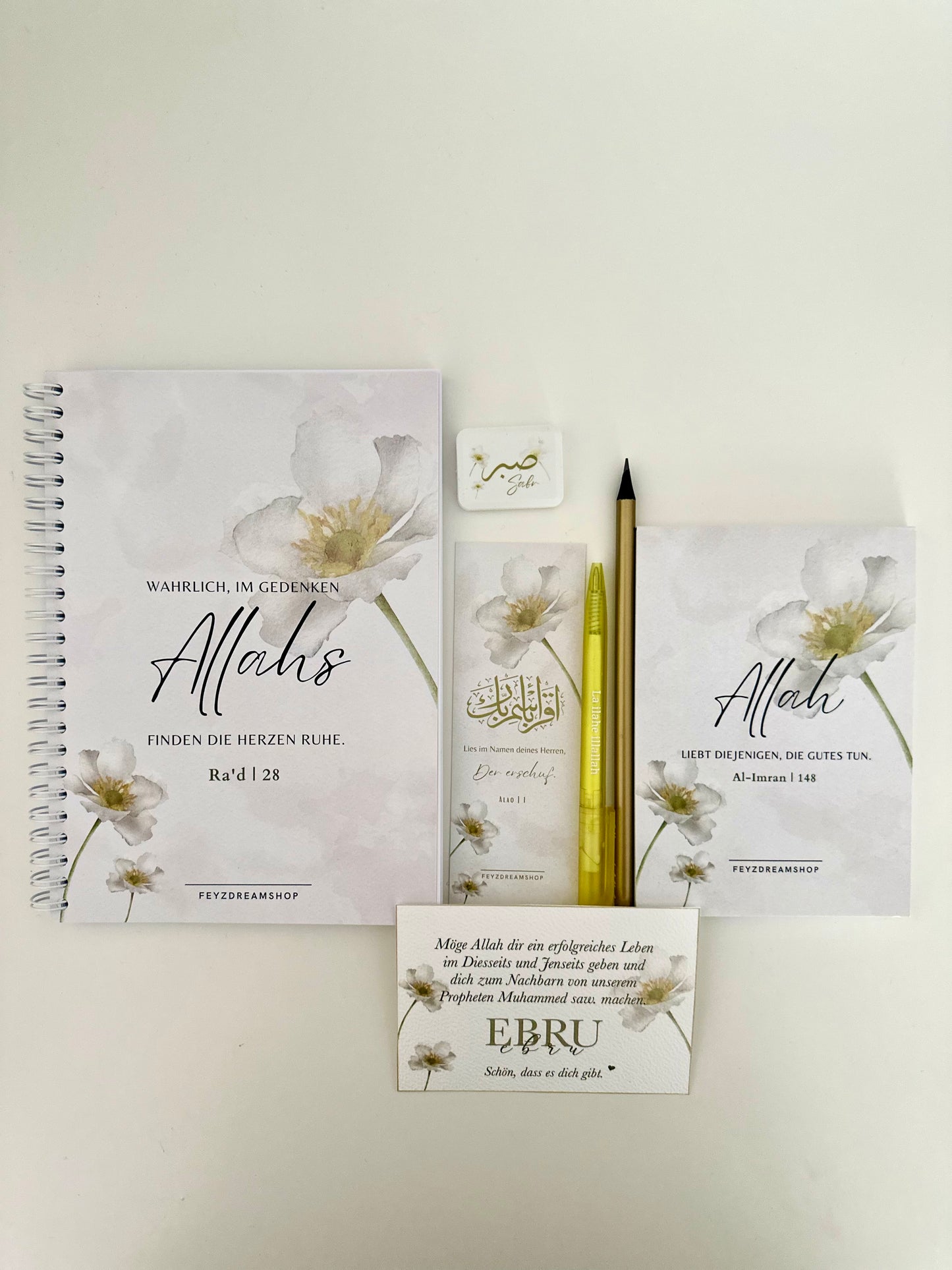 “Beyaz Çiçek” kişiye özel 5 / 7 Almanca set