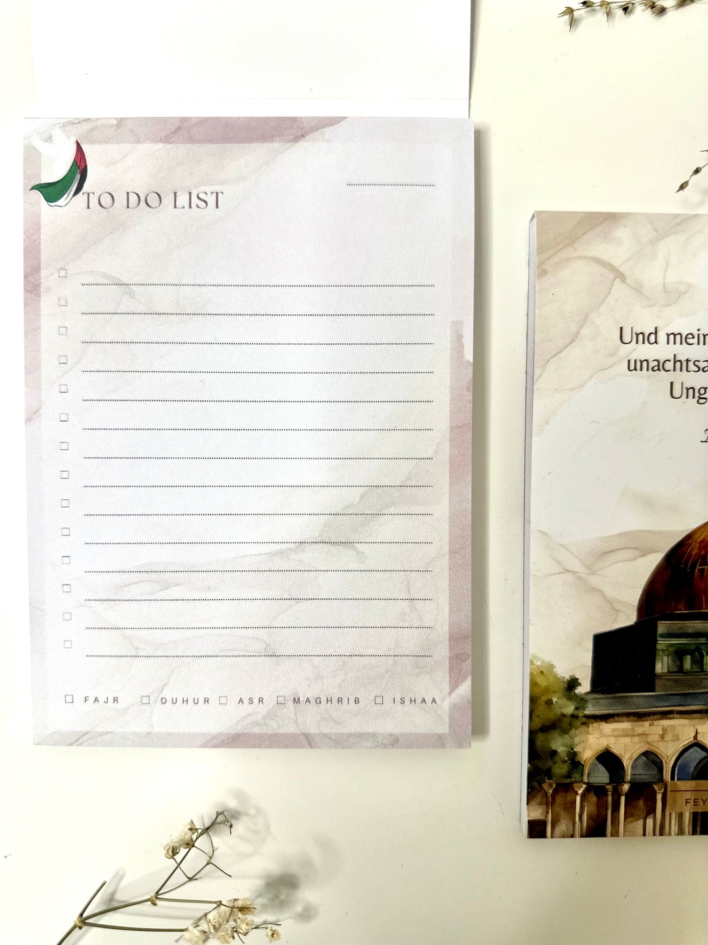 To Do Block with Prayer Tracker “Al Aqsa” German/Turkish