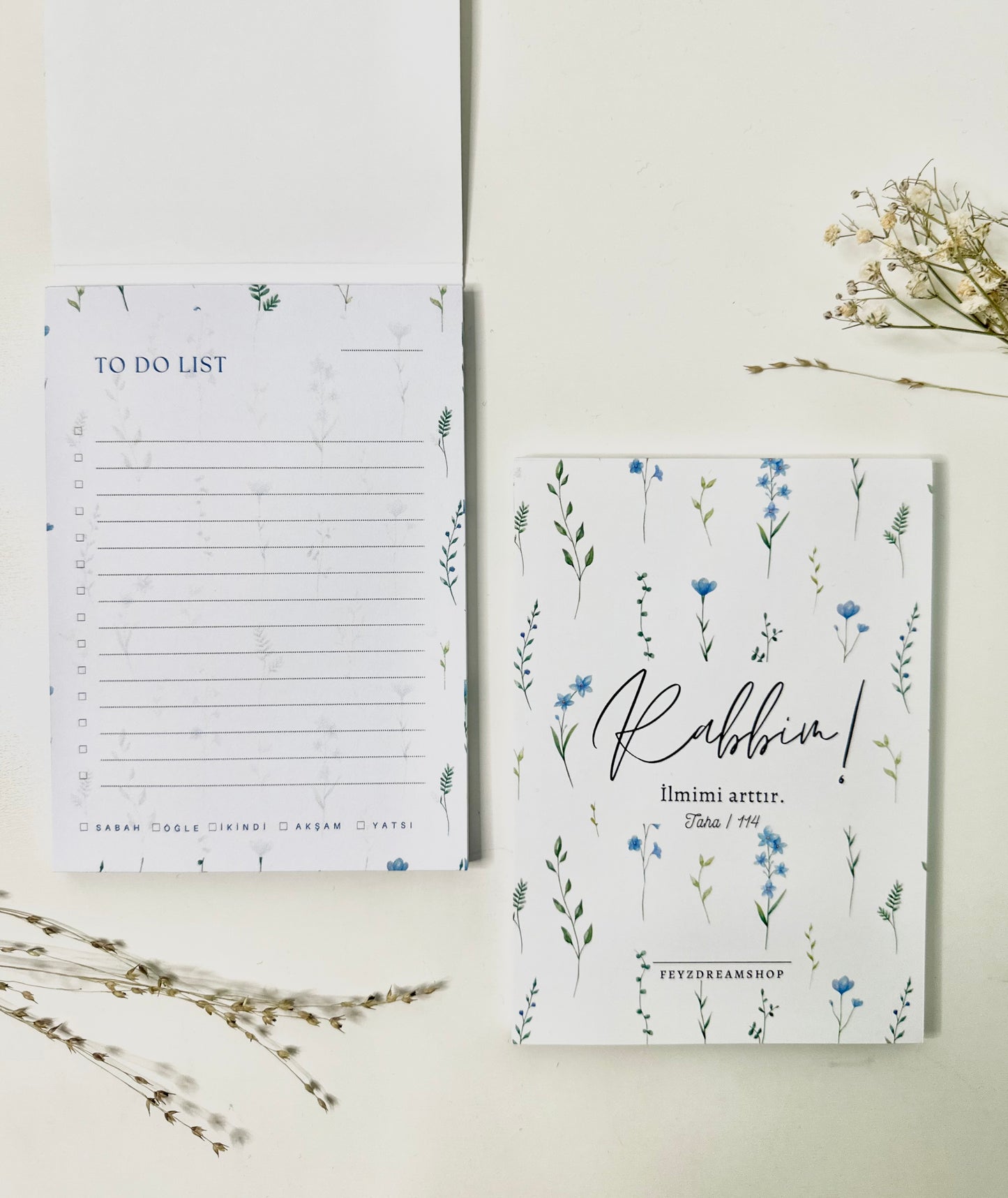 To Do Block with Prayer Tracker “Blue Flower” German/Turkish