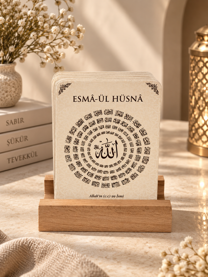 Esmaul Husna Karten mit Holzständer