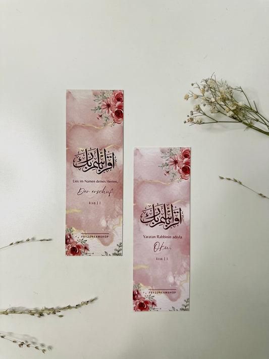Lesezeichen „Roses“ Deutsch/Türkisch
