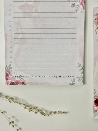 To Do Block with Prayer Tracker “Roses” German/Turkish