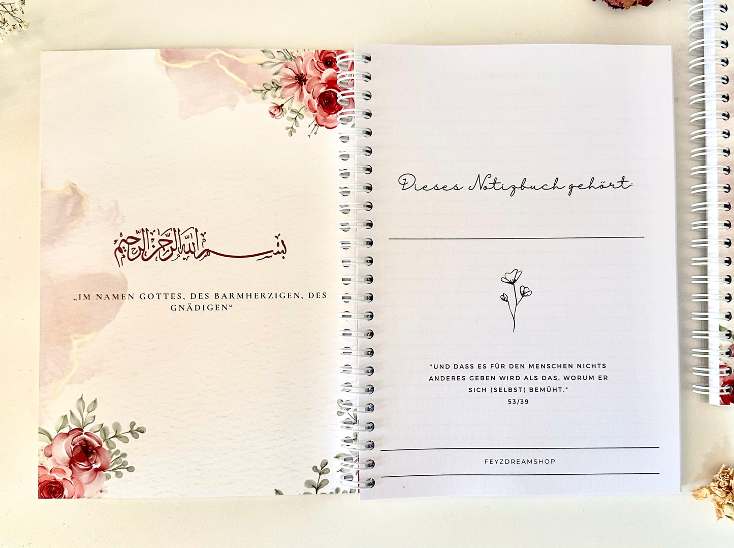 Islamic Notebook "Roses" German/Turkish