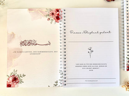 Islamic Notebook "Roses" German/Turkish