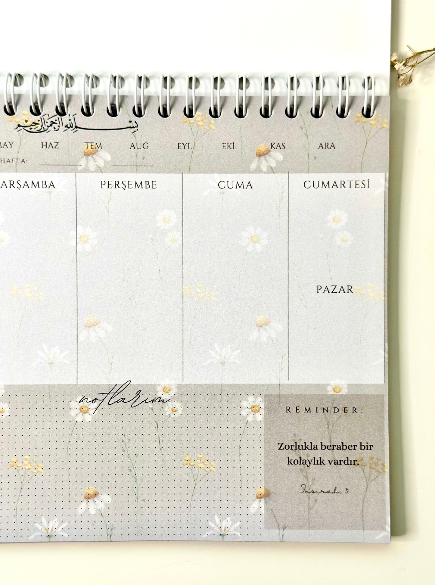 Islamic Weekly Planner Papatyam German/Turkish