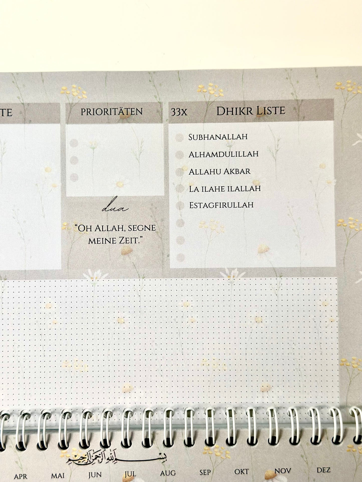 Islamic Weekly Planner Papatyam German/Turkish
