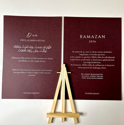 A5 Iftar Duaa Card + Ramadan Greeting Card Stand Turkish/German