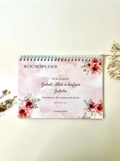 İslami haftalık planlayıcı Roses Almanca/Türkçe