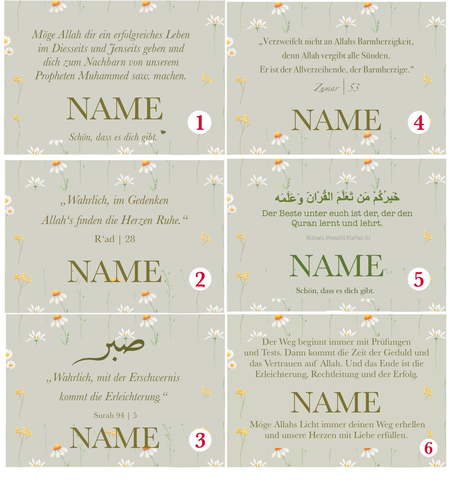 Kişiselleştirilmiş kart “Papatyam” Almanca/Türkçe