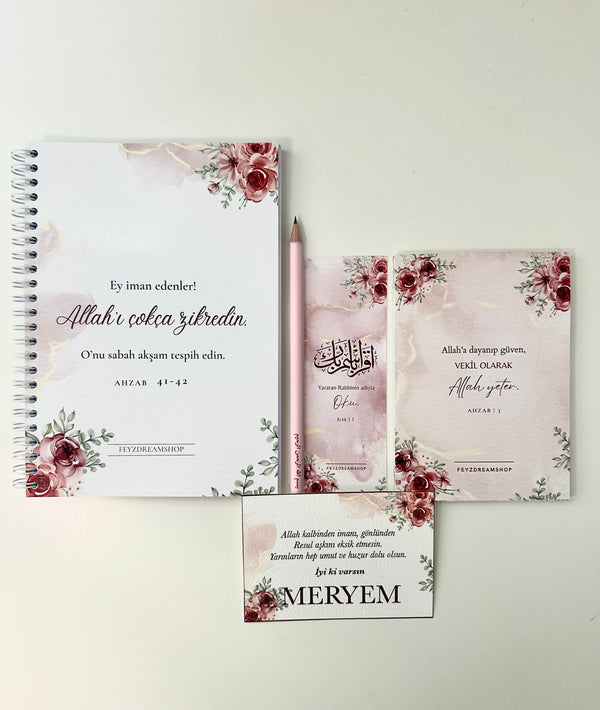 „Roses“ personalisiertes 5er / 7er Set Türkisch