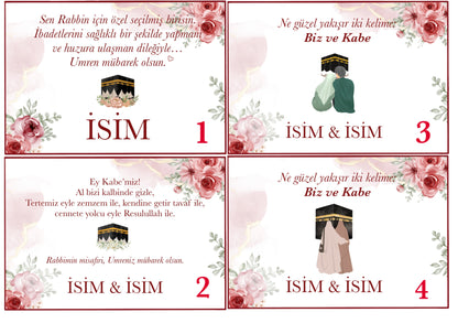 Kişiye Özel Umre Kartı “Güller” Türkçe