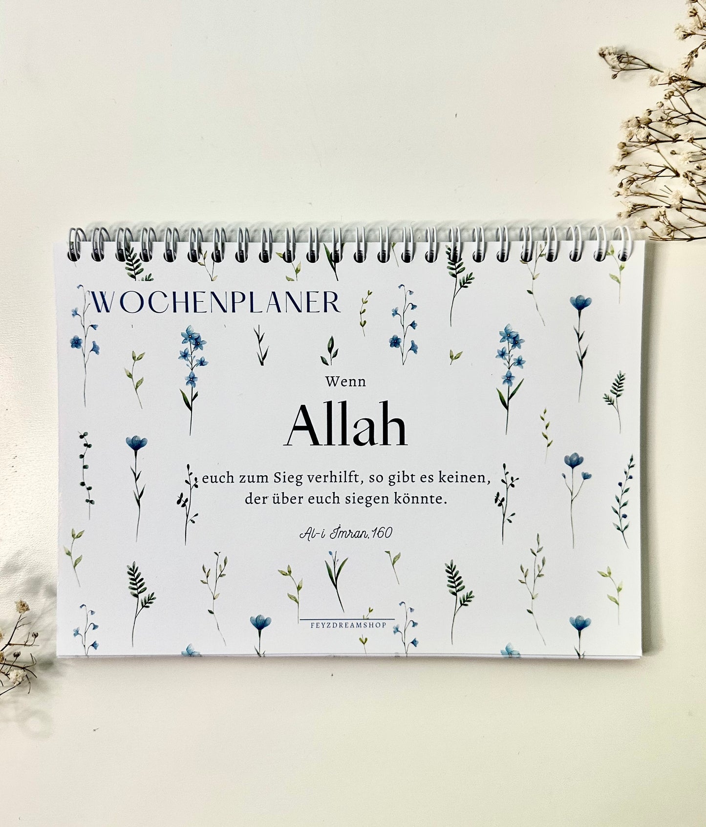 Islamic Weekly Planner Blue Flower German/Turkish