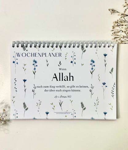 Islamic Weekly Planner Blue Flower German/Turkish