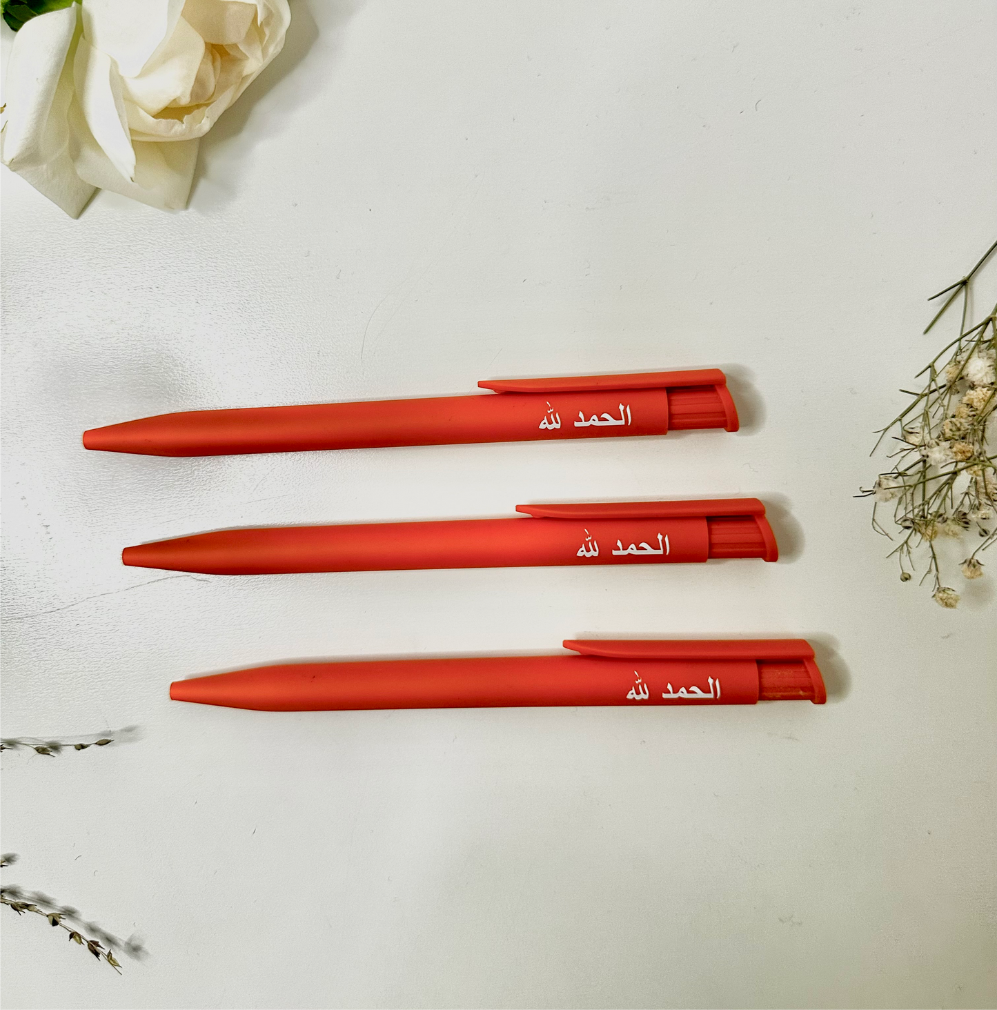 Ballpoint pen in Arabic "Alhamdulillah" orange