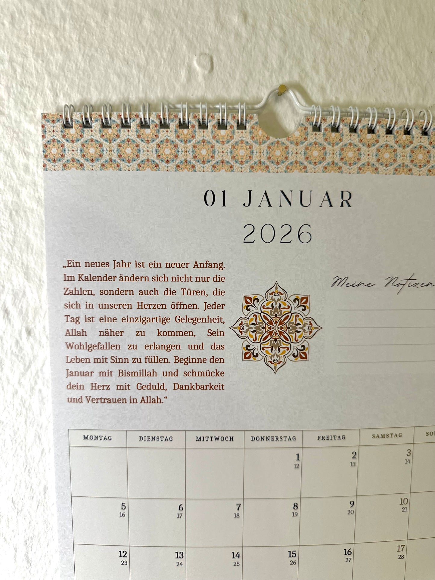 Islamischer Hijri Wandkalender deutsch