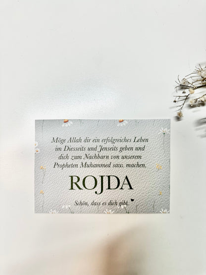 Kişiselleştirilmiş kart “Papatyam” Almanca/Türkçe