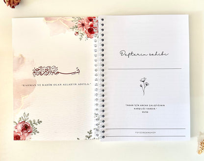 Islamic Notebook "Roses" German/Turkish