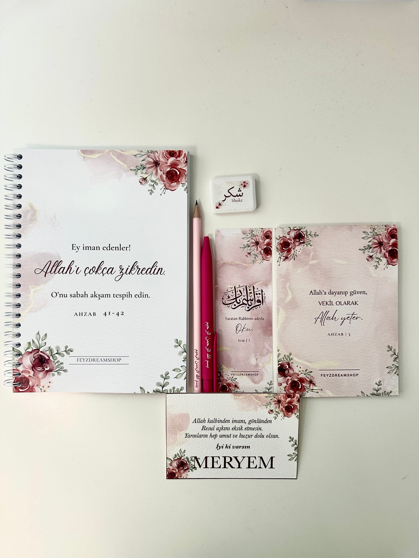 “Roses” personalized set of 5 / 7 Turkish