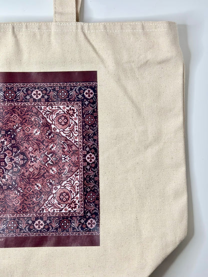Red Rug Tote Bag mit Reißverschluss