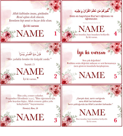 Personalized Card "Roses" German/Turkish