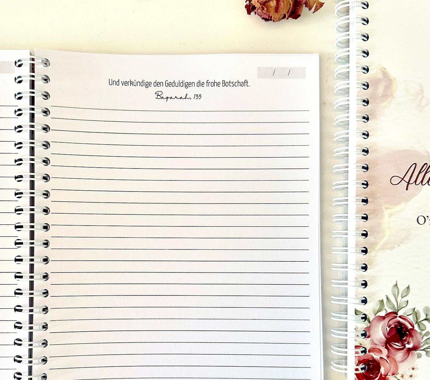 Islamic Notebook "Roses" German/Turkish