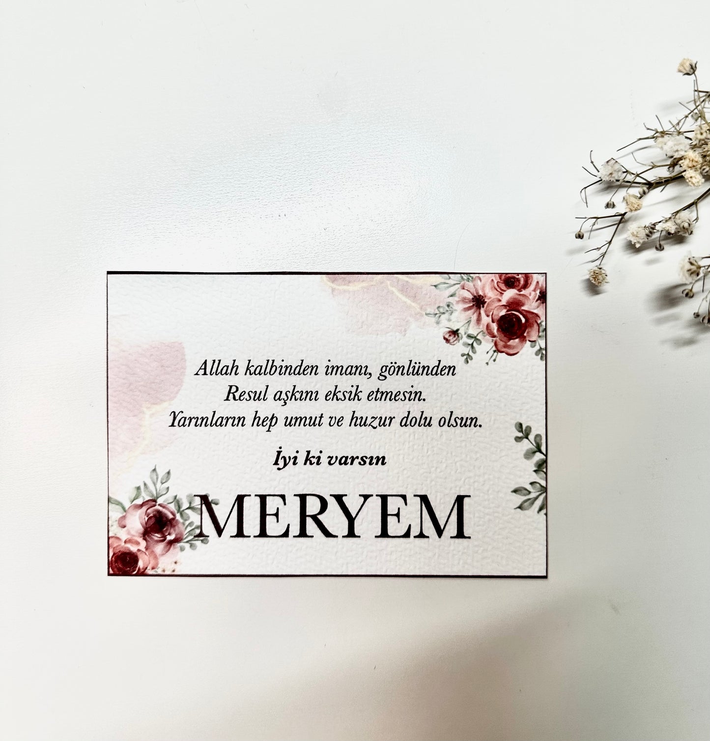 Personalized Card "Roses" German/Turkish