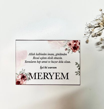 Personalized Card "Roses" German/Turkish