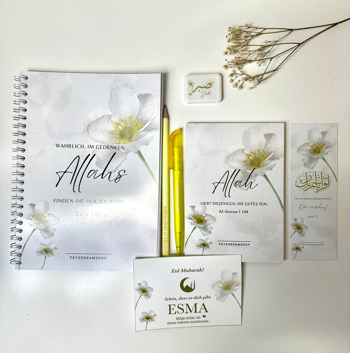 White Flower personalisiertes Eid Geschenkset