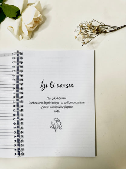 Islamic Notebook "Roses" German/Turkish