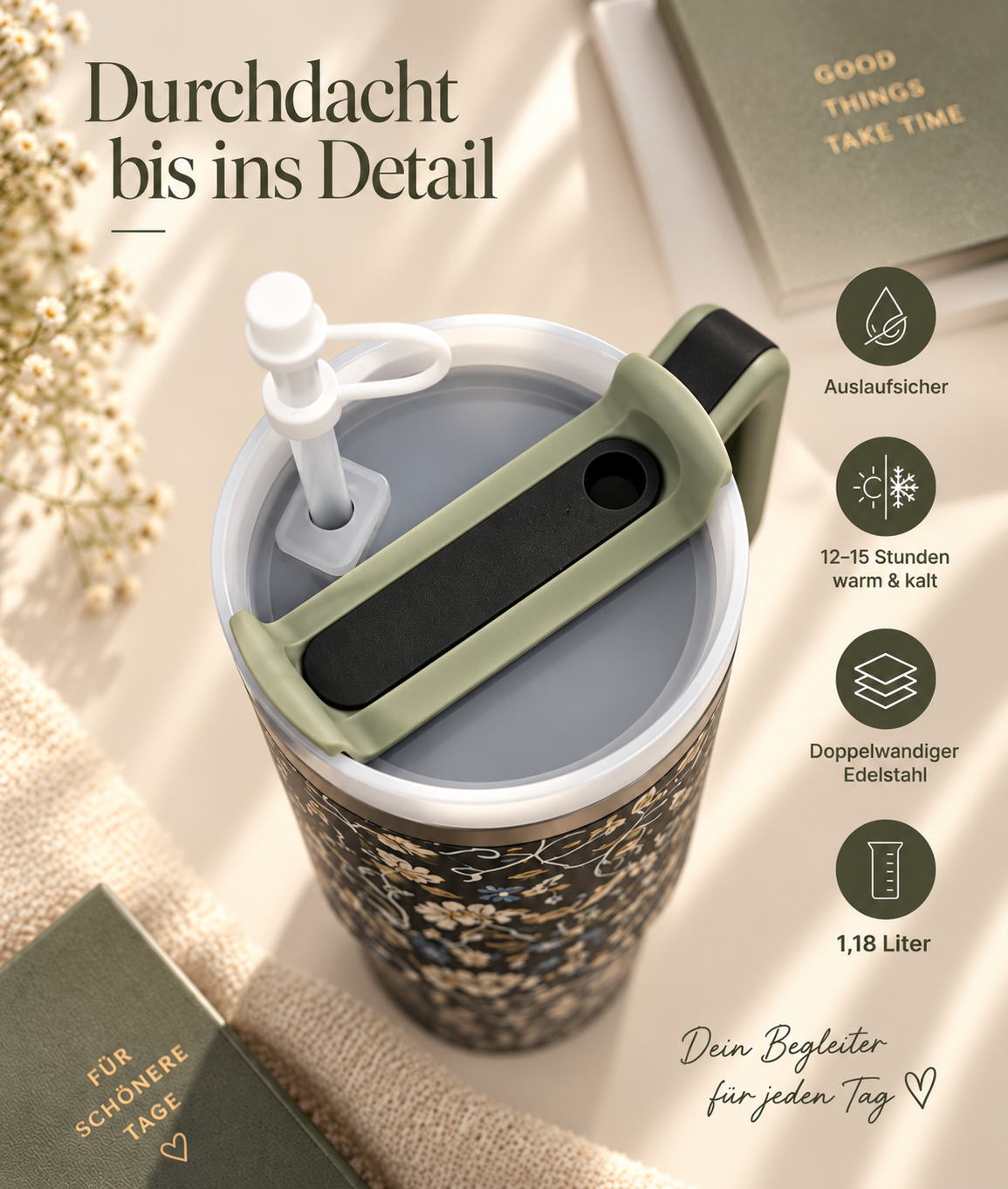 1,18 Liter Rawdha Thermosflasche mit Griff
