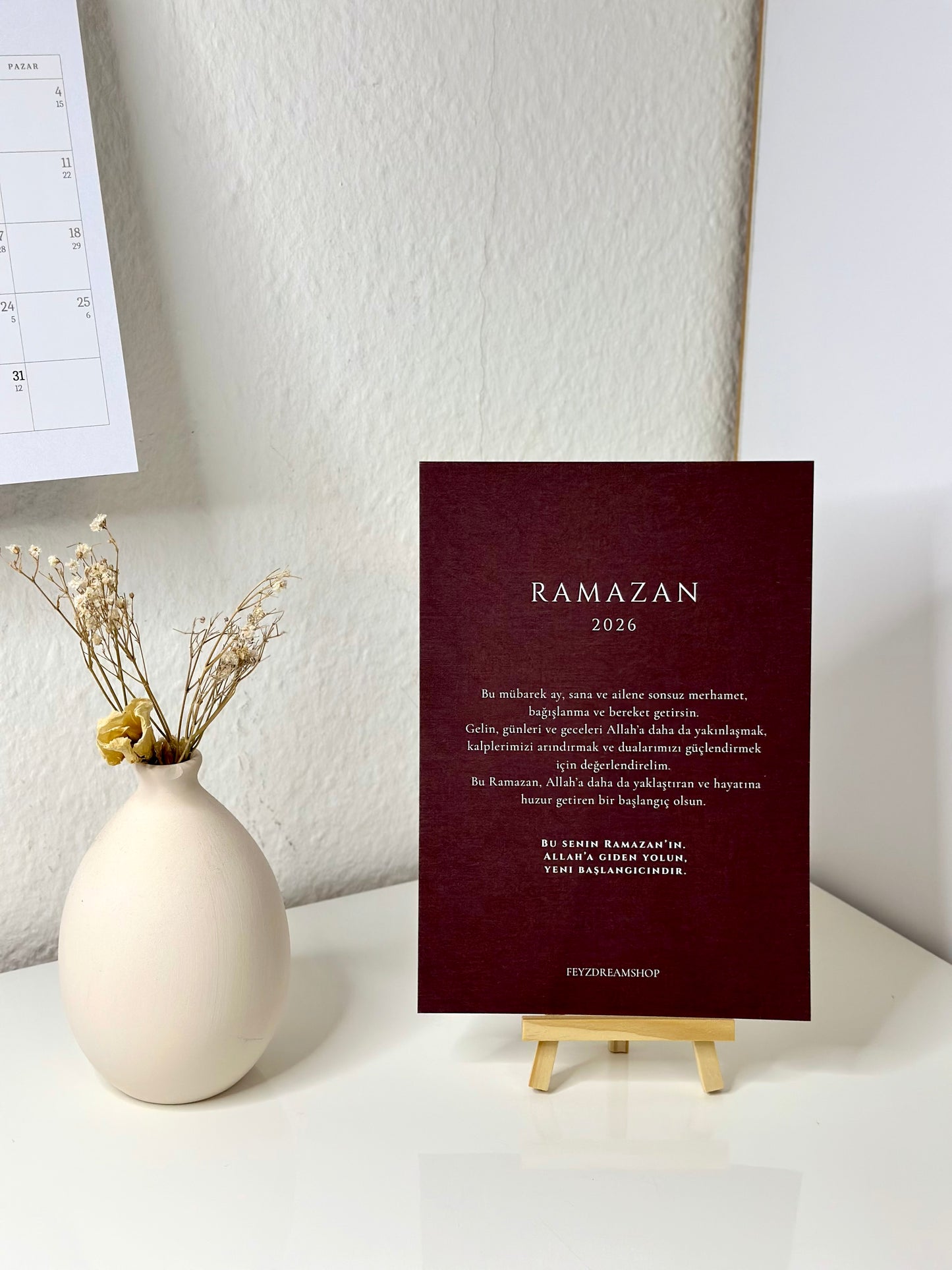 A5 Iftar Duaa Card + Ramadan Greeting Card Stand Turkish/German