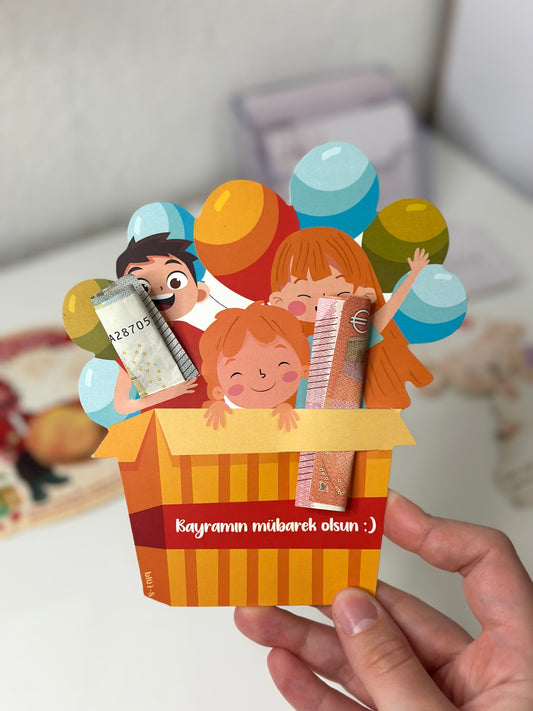 3'lü Paket Bayram Kartı Çocuklar için