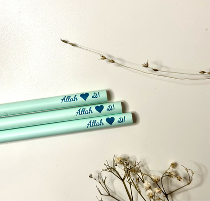 pencil in mint “Allah”