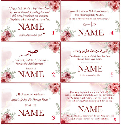 Personalized Card "Roses" German/Turkish