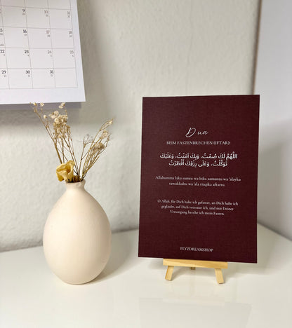 A5 Iftar Duaa Card + Ramadan Greeting Card Stand Turkish/German