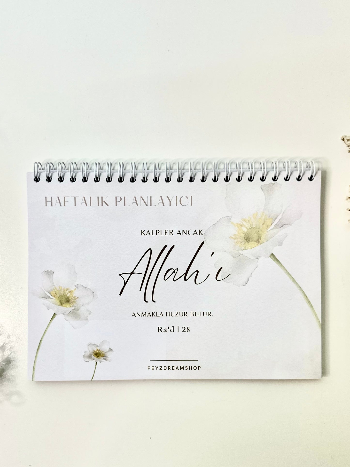 İslami haftalık planlayıcı Beyaz Çiçek Almanca/Türkçe