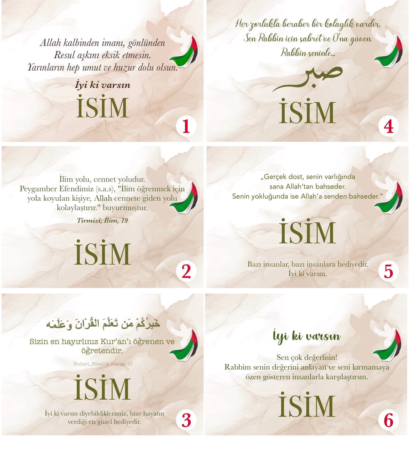 “Palestine” personalized set of 5 / 7 Turkish