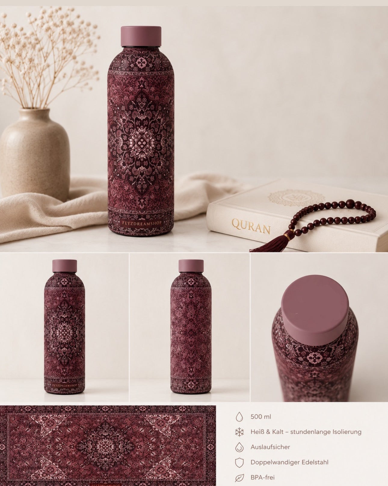 Red Rug Thermosflasche aus Edelstahl