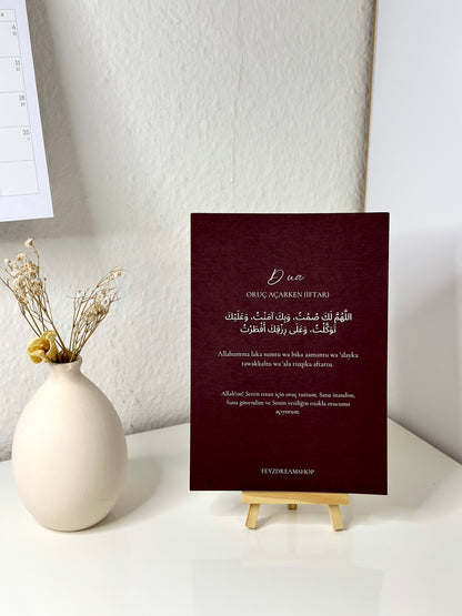 A5 Iftar Duaa Card + Ramadan Greeting Card Stand Turkish/German