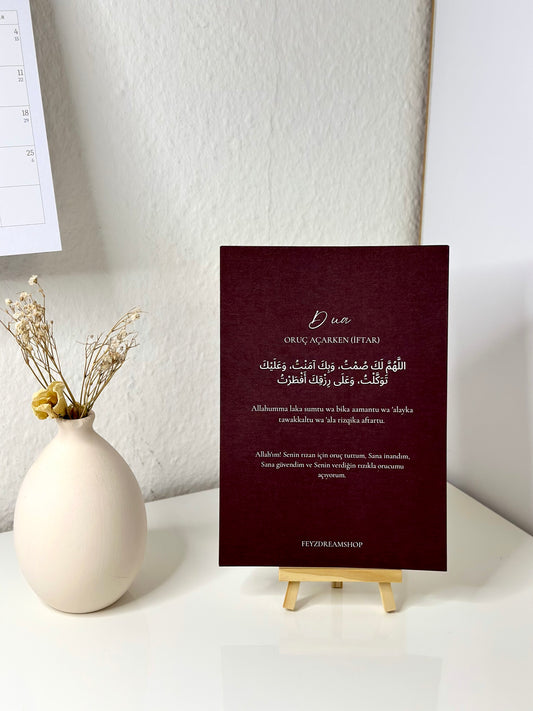 A5 Iftar Duaa Karte + Ramadan Gratulationskarte Aufsteller  Türkisch/Deutsch