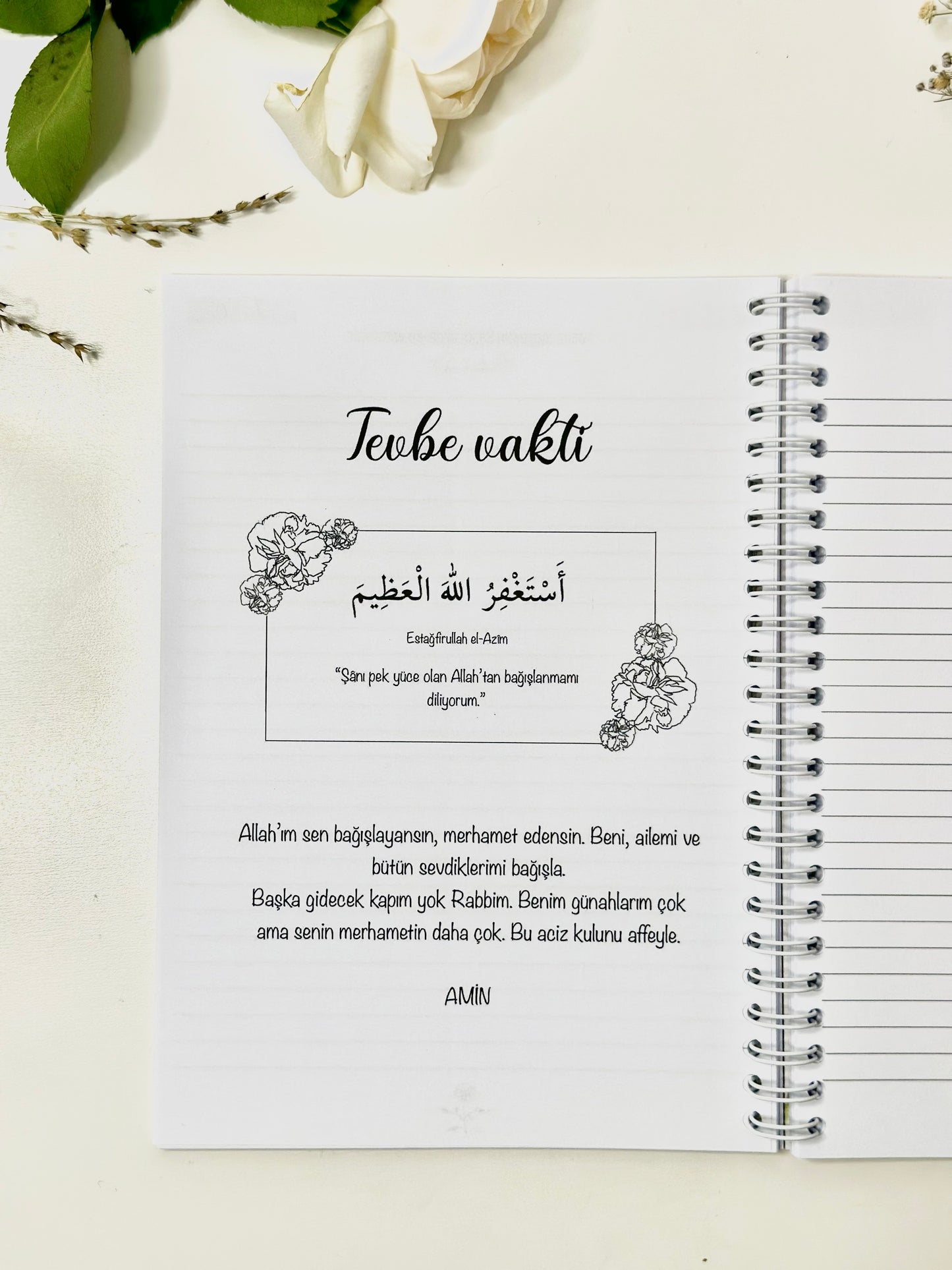 “Blue flower” personalized set of 5 / 7 Turkish