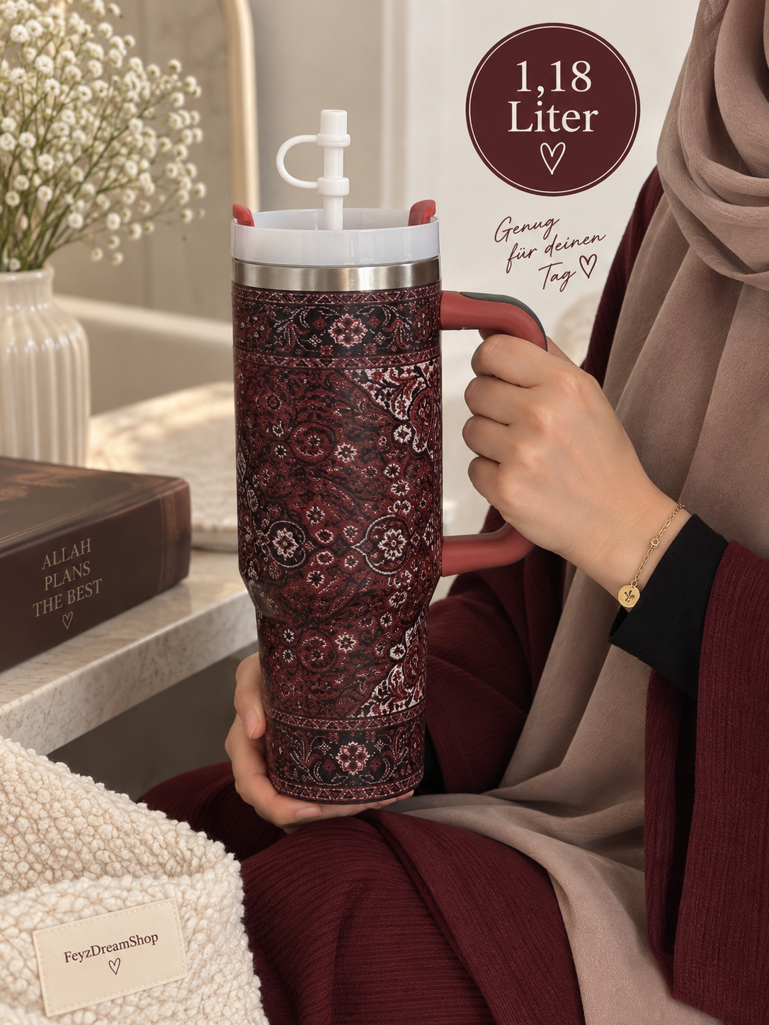 1,18 Liter Red Rug Thermosflasche mit Griff