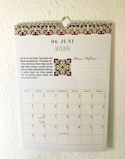 Islamischer Hijri Wandkalender deutsch