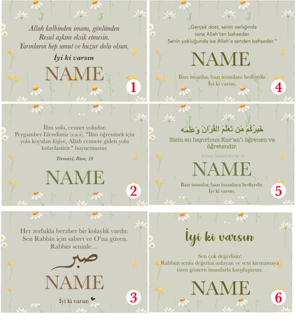 Kişiselleştirilmiş kart “Papatyam” Almanca/Türkçe