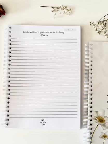 Islamic Notebook "White Flower" German/Turkish
